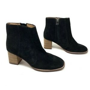 Madewell black suede zipper booties